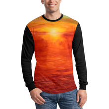 Load image into Gallery viewer, Orange Sunset Black Long Sleeve Men&#39;s T-shirt | JSFA - JSFA - Original Art On Fashion by Jenny Simon