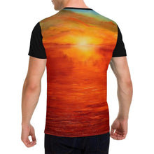 Load image into Gallery viewer, Orange Sunset Black Men&#39;s T-Shirt | JSFA - JSFA - Original Art On Fashion by Jenny Simon