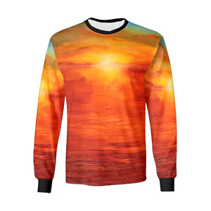 Orange Sunset Long Sleeve Men's T-shirt | JSFA - JSFA - Original Art On Fashion by Jenny Simon