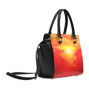 Orange Sunset Magic Classic Handbag Top Handle | JSFA - JSFA - Original Art On Fashion by Jenny Simon