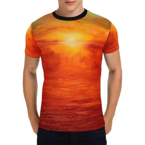 Orange Sunset Men's T-Shirt | JSFA - JSFA - Original Art On Fashion by Jenny Simon