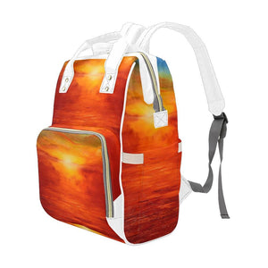 Orange Sunset Multi-Function Backpack | JSFA - JSFA - Original Art On Fashion by Jenny Simon