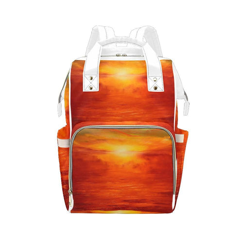 Orange Sunset Multi-Function Backpack | JSFA - JSFA - Original Art On Fashion by Jenny Simon