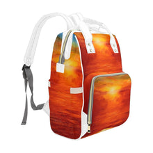 Load image into Gallery viewer, Orange Sunset Multi-Function Backpack | JSFA - JSFA - Original Art On Fashion by Jenny Simon