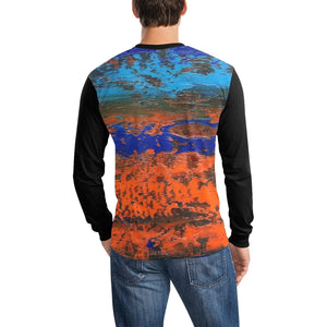 Orange Zest Black Long Sleeve Men's T-shirt | JSFA - JSFA - Original Art On Fashion by Jenny Simon