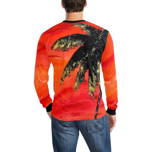 Palm Tree Long Sleeve Men's T-shirt | JSFA - JSFA - Original Art On Fashion by Jenny Simon
