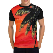 Load image into Gallery viewer, Palm Tree Orange Black Men&#39;s T-Shirt | JSFA - JSFA - Original Art On Fashion by Jenny Simon