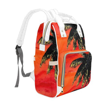 Load image into Gallery viewer, Palm Tree Orange Multi-Function Backpack | JSFA - JSFA - Original Art On Fashion by Jenny Simon