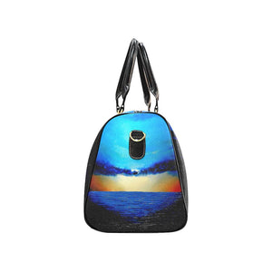 Rebirth Blue Gold Sunset Travel Bag | JSFA - JSFA - Original Art On Fashion by Jenny Simon