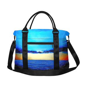 Rebirth Blue Orange Sunset Ladies Weekender Travel Carry On Bag - JSFA - Art On Fashion by Jenny Simon