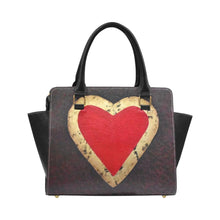 Load image into Gallery viewer, Red Big Heart Classic Handbag Top Handle | JSFA - JSFA - Original Art On Fashion by Jenny Simon