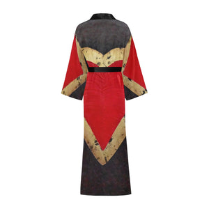 Red Heart 56" EXTRA LONG Kimono Robe For Tall Women | JSFA - JSFA - Art On Fashion by Jenny Simon