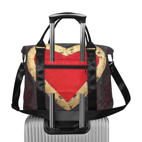 Red Heart Ladies Weekender Travel Carry On Bag - JSFA - Art On Fashion by Jenny Simon