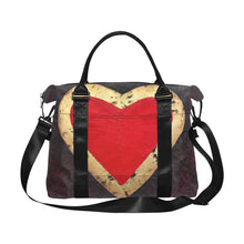Load image into Gallery viewer, Red Heart Ladies Weekender Travel Carry On Bag - JSFA - Art On Fashion by Jenny Simon