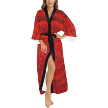 Load image into Gallery viewer, Red Rose 56&quot; EXTRA LONG Kimono Robe For Tall Women | JSFA - JSFA - Art On Fashion by Jenny Simon