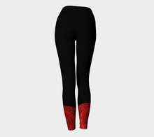 Load image into Gallery viewer, Red Rose Bud Yoga Pants | JSFA - JSFA - Original Art On Fashion by Jenny Simon