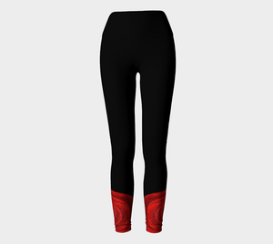 Red Rose Bud Yoga Pants | JSFA - JSFA - Original Art On Fashion by Jenny Simon