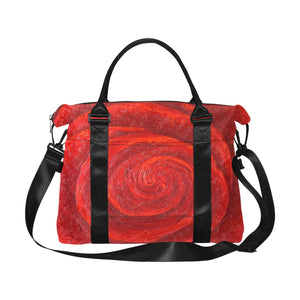 Red Rose Ladies Weekender Travel Carry On Bag - JSFA - Art On Fashion by Jenny Simon