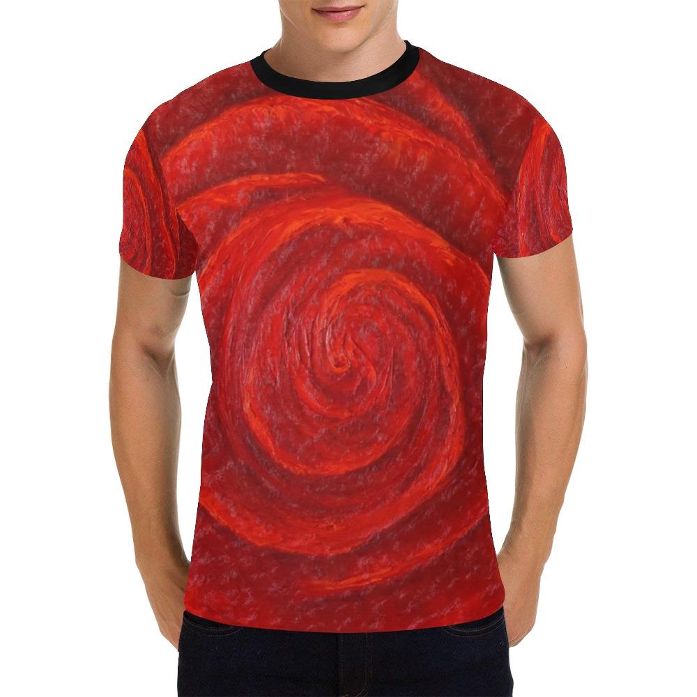 Red Rose Men's T-Shirt | JSFA - JSFA - Original Art On Fashion by Jenny Simon