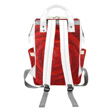 Load image into Gallery viewer, Red Rose Multi-Function Backpack | JSFA - JSFA - Original Art On Fashion by Jenny Simon