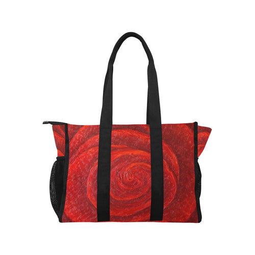 Red Rose Pool Beach Tote Bag | JSFA - JSFA - Art On Fashion by Jenny Simon