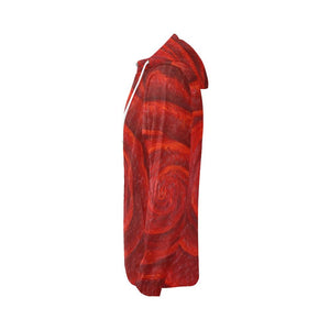 Red Rose Women's Zip Up Hoodie Jacket | JSFA - JSFA - Original Art On Fashion by Jenny Simon