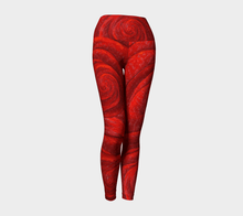 Load image into Gallery viewer, Red Rose Yoga Pants | JSFA - JSFA - Original Art On Fashion by Jenny Simon