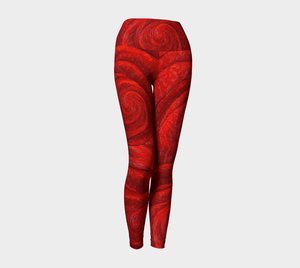 Red Rose Yoga Pants | JSFA - JSFA - Original Art On Fashion by Jenny Simon
