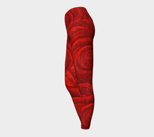 Load image into Gallery viewer, Red Rose Yoga Pants | JSFA - JSFA - Original Art On Fashion by Jenny Simon