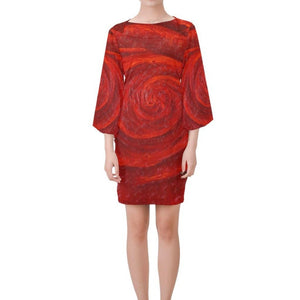 Red Roses Bell Sleeve Dress | JSFA - JSFA - Original Art On Fashion by Jenny Simon