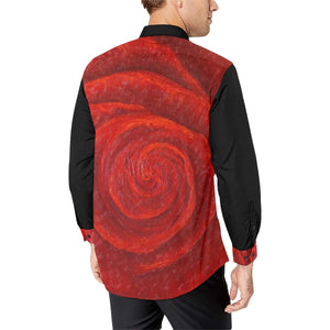 Red Roses Long Sleeve Men's Shirt | JSFA - JSFA - Original Art On Fashion by Jenny Simon