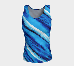 Spellbound Blue Long Tank | JSFA - JSFA - Original Art On Fashion by Jenny Simon