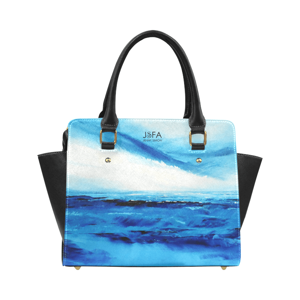 Spellbound Blue White Ocean Classic Handbag Top Handle | JSFA - JSFA - Original Art On Fashion by Jenny Simon