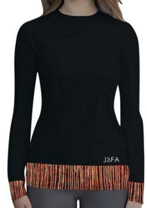 Splash Long Sleeve Shirt/ Rash Guard Black Stripes - JSFA - Original Art On Fashion by Jenny Simon