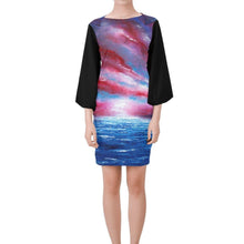 Load image into Gallery viewer, Stars And Stripes Black Sleeve Bell Dress | JSFA - JSFA - Original Art On Fashion by Jenny Simon
