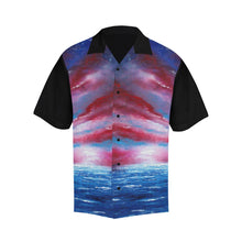 Load image into Gallery viewer, Stars And Stripes Blue Red Hawaiian Shirt Black Sleeves | JSFA - JSFA - Original Art On Fashion by Jenny Simon