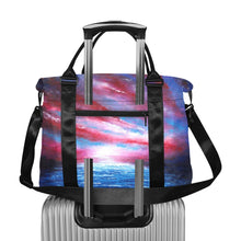 Load image into Gallery viewer, Stars And Stripes Red White Blue Ladies Weekender Travel Carry On Bag - JSFA - Art On Fashion by Jenny Simon