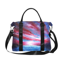 Load image into Gallery viewer, Stars And Stripes Red White Blue Ladies Weekender Travel Carry On Bag - JSFA - Art On Fashion by Jenny Simon