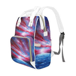 Stars Stripes Red White Blue Multi-Function Backpack | JSFA - JSFA - Original Art On Fashion by Jenny Simon
