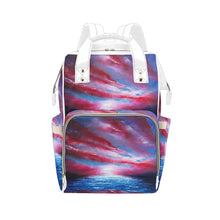 Load image into Gallery viewer, Stars Stripes Red White Blue Multi-Function Backpack | JSFA - JSFA - Original Art On Fashion by Jenny Simon