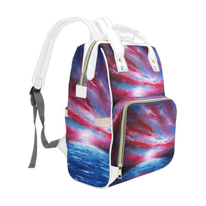 Stars Stripes Red White Blue Multi-Function Backpack | JSFA - JSFA - Original Art On Fashion by Jenny Simon