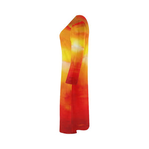Sunset Magic Orange A-Line Dress For Women | JSFA - JSFA - Original Art On Fashion by Jenny Simon