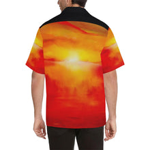 Load image into Gallery viewer, Sunset Magic Orange Black Side Hawaiian Shirt | JSFA - JSFA - Original Art On Fashion by Jenny Simon
