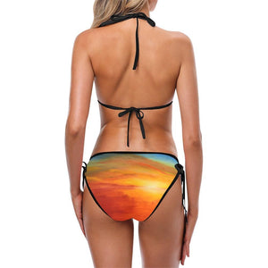 Sunset Magic Orange String Bikini | JSFA - JSFA - Original Art On Fashion by Jenny Simon