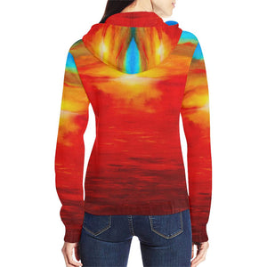 Sunset Magic Orange Women's Zip Up Hoodie Jacket | JSFA - JSFA - Original Art On Fashion by Jenny Simon