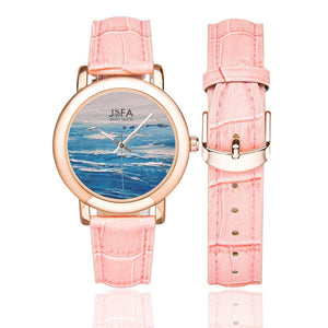 Waves Women's Watch Light Pink Band | JSFA - JSFA - Original Art On Fashion by Jenny Simon