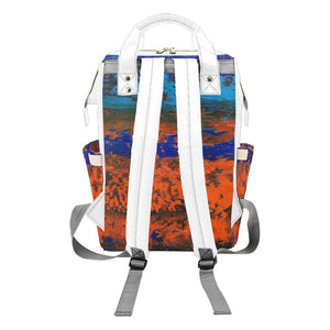 Zest Blue Orange Multi-Function Backpack | JSFA - JSFA - Original Art On Fashion by Jenny Simon