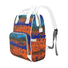 Load image into Gallery viewer, Zest Blue Orange Multi-Function Backpack | JSFA - JSFA - Original Art On Fashion by Jenny Simon
