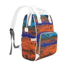 Load image into Gallery viewer, Zest Blue Orange Multi-Function Backpack | JSFA - JSFA - Original Art On Fashion by Jenny Simon