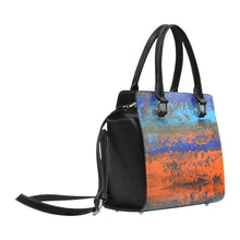 Load image into Gallery viewer, Zest Orange Blue Classic Handbag Top Handle | JSFA - JSFA - Original Art On Fashion by Jenny Simon
